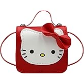 Toddlers Kids Purse Cute Cartoon Bowknot Cat Crossbody Bag Little Girls Small Leather Shoulder Bag Tote Handbag