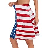 KORALHY 20" Knee Length Skorts Skirts for Women, High Waisted Tennis Athletic Skirt with Zipper Pocket