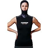 Cressi Diving Ladies' Base Layer Hood Vest 2.5/5mm, Thermal Undersuit, Quality Neoprened - Designed in Italy