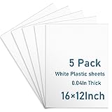 5 Pack White Plastic Sheets 12x16x0.04 in Flexible