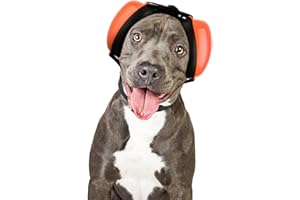 Famikako Dog Ear Muffs for Noise Protection, Noise Cancelling Headphones, 25dB NRR Dog Ear Plugs for Hearing Protection from Thunder, Fireworks, Vacuums (L, Orange)