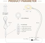 iZELL LED Desk Lamp with USB Adapter 3 Color Modes 10 Brightness Clamp Light view 6