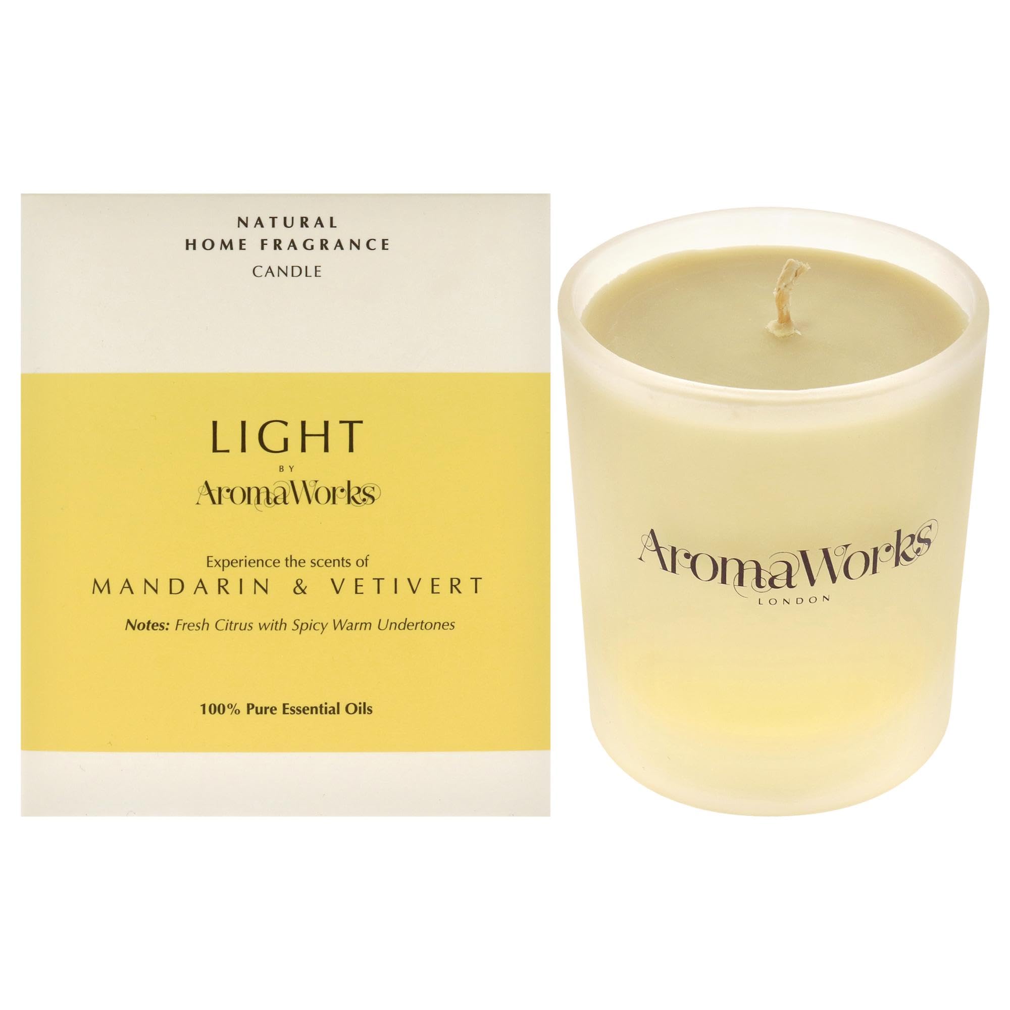 Aromaworks Light 30cl Candle, Mandarin & Vetivert