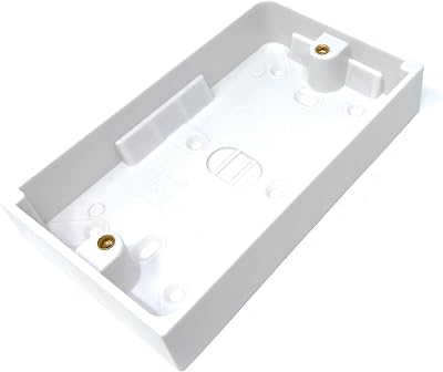 DRUT 2 Gang Surface Mount Back Box Pattress 145x86x25mm White