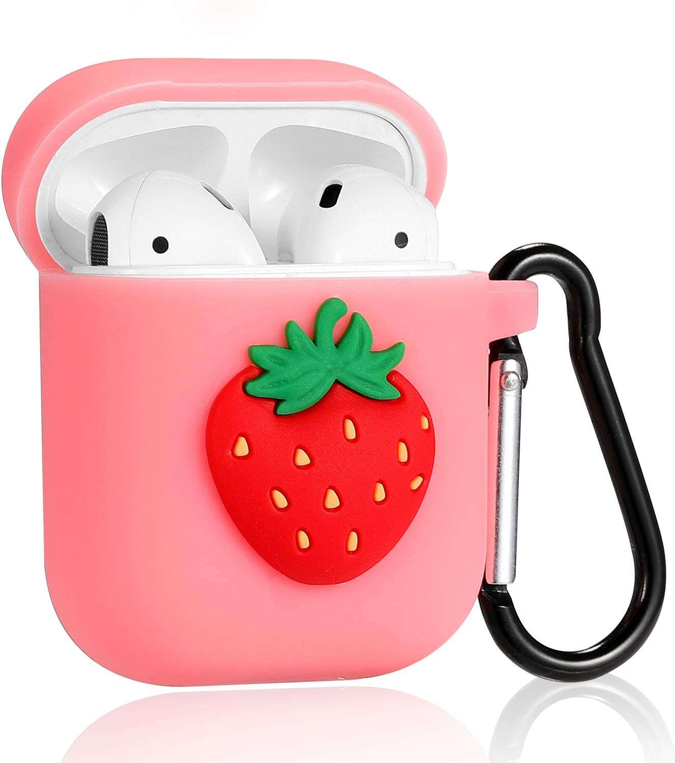 amazon com joyleop small strawberry case for airpods 1 2 cute character silicone 3d funny cartoon airpod cover soft kawaii fun cool fruit skin kits with carabiner unique cases for girls kids teens women air pods joyleop small strawberry case for airpods 1 2 cute character silicone 3d funny cartoon airpod cover soft kawaii fun cool fruit skin kits with