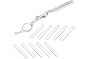 Mudder 11 Pcs Hair Razors for Cutting Hair Thinning Styling Feather Razors Kit with Replacement Stainless Steel Cutting Tool 