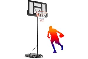 AIDOLY Basketball Hoop Outdoor 4.2-10ft Adjustable Portable Basketball Goal for Kids Youth Adults in Backyard, Driveway, 44 Inch Shatterproof Backboard