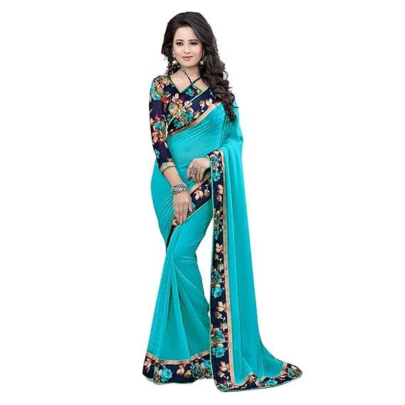 Women's Georgette Saree With Blouse Piece