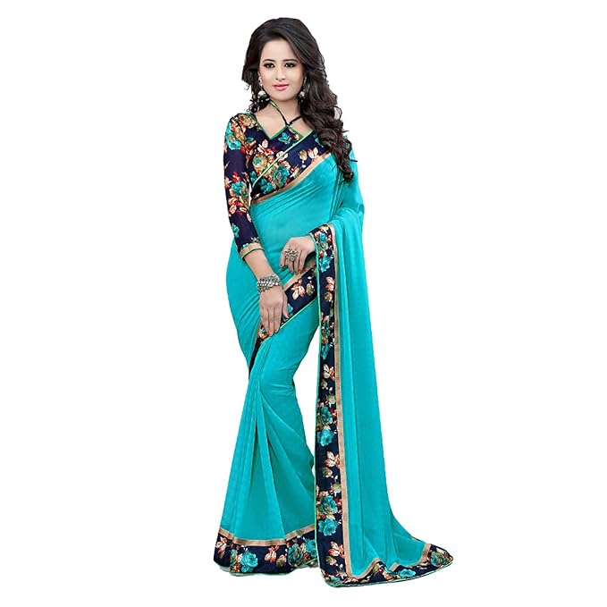 Women's Georgette Saree With Blouse Piece