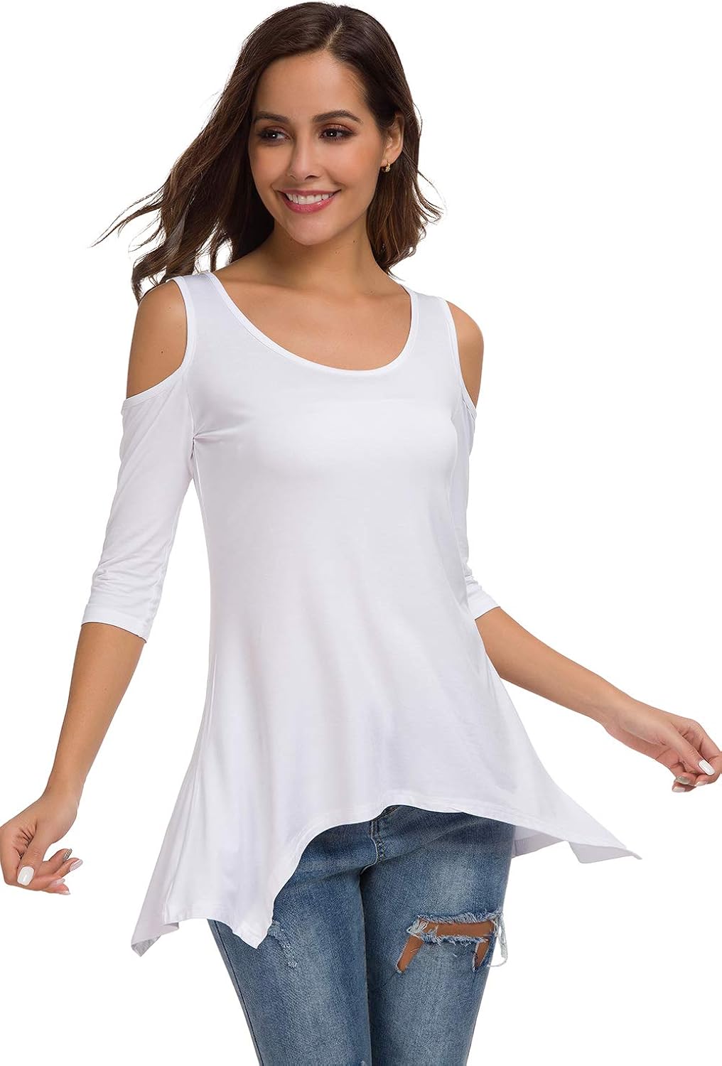 cold shoulder cotton tops