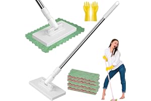 Snap Grip Mini Mop, Clever Snap-Grip Mini Mop, No Wash Lazy Mops, Disposable Dust Mop with 4 Reusable Cloths, Zero Touch, Cli