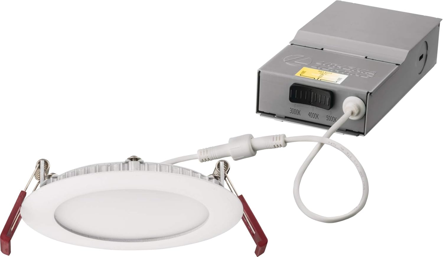 Lithonia Lighting WF4 30K40K50K 90CRI MW M6 LED Color Temperature Selectable Ultra Thin Recessed Downlight, 3000K 4000K 5000K, White: Home Improvement