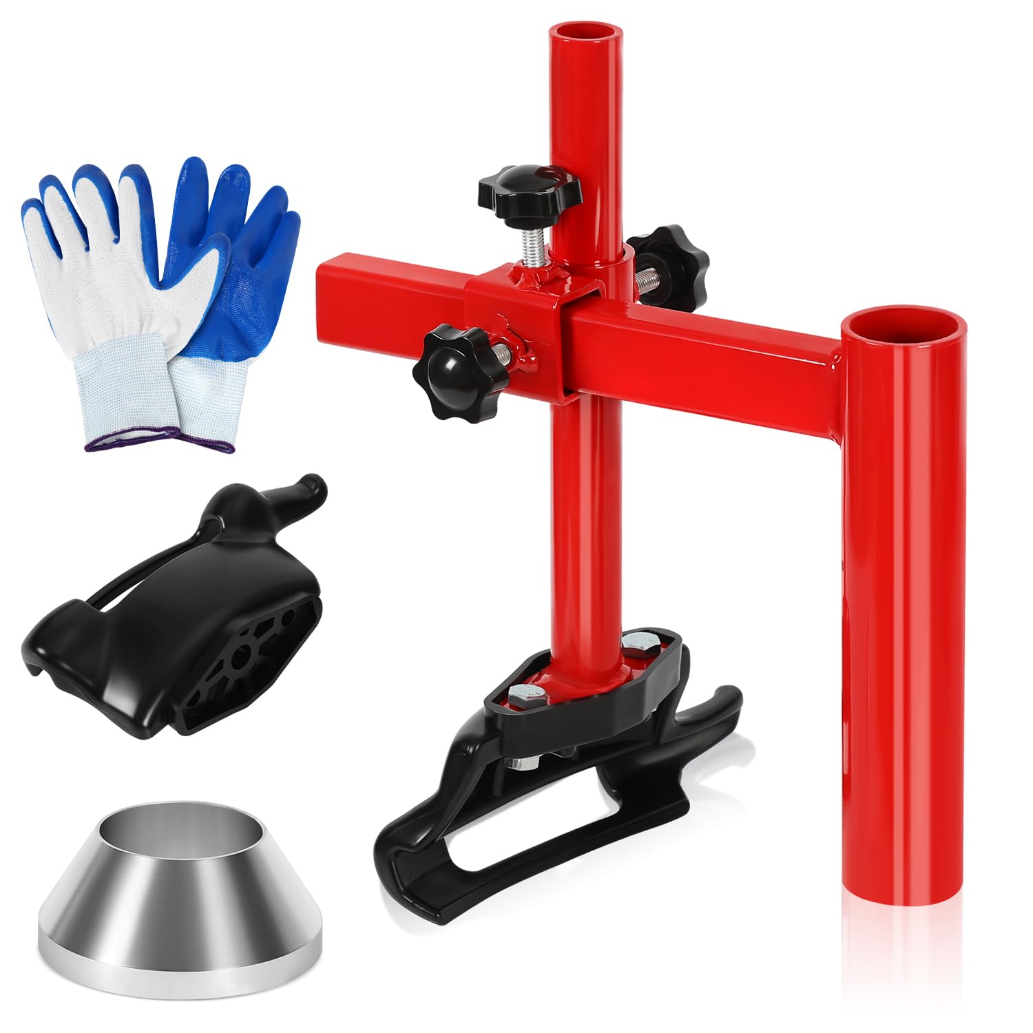 Photo 1 of Aukivon Manual Tire Changer with 2 Duck Head Kit & Silver Cone, Heavy-Duty Tire Changing Kit, Tire Tools for 16-21" Tires, for Home Garage Small Auto Shop (Not Fit for HF Tire Changer)