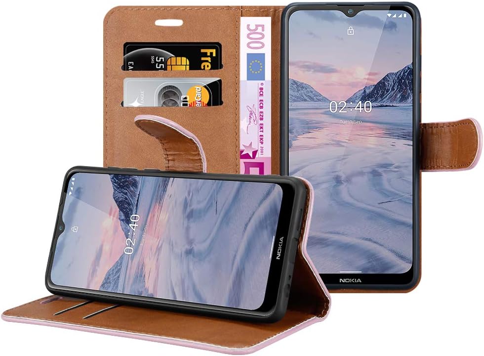 iCatchy For Nokia 2.4 Case Leather Wallet Book Flip Folio Stand View Cover Pouch for Nokia 2.4 (6.5'') Phone Case (Rose Gold) - Image 3