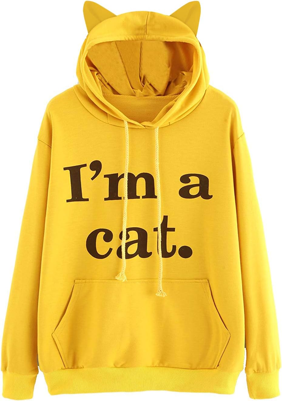 PERSUN Women's Cat Ear Hoodie Cute Friends Long Sleeve Kangaroo Pouch Hooded Sweatshirts