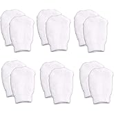 Nurses Choice White Newborn No‑Scratch Mittens – Soft Cotton Stay‑On Baby Gloves – Hospital Trusted Infant Hand Covers – Newborn Essentials for Boys & Girls (6‑Pack, White)