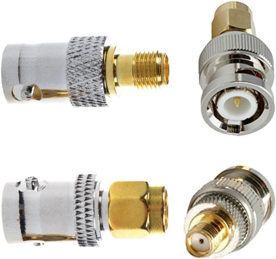 OdiySurveil 2Pairs 4PCS SMA to BNC Male Female RF Coaxial Coax Adapter Kit,BNC RG58 Connector,1x BNC Male to SMA Male,1x BNC Male to SMA Female, 1xBNC Female to SMA Male,1x BNC Female to SMA Female