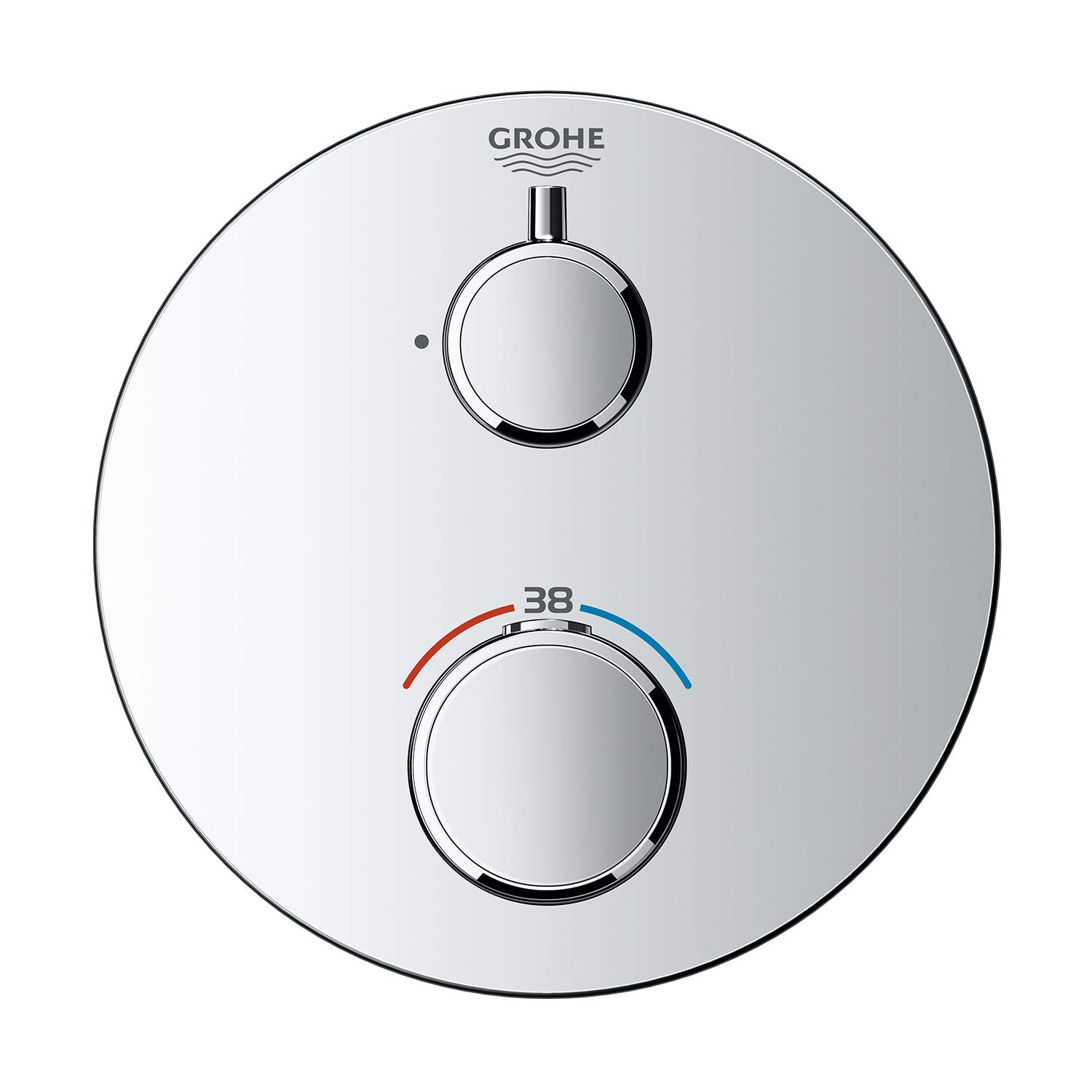 GROHE Grohtherm Thermostatic Shower Mixer Trim Set, Concealed Installation, Chrome, 24075000