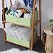 StorageWorks Storage Bins, Fabric Storage Baskets, Foldable Closet Organizer Trapezoid Storage Box, Bamboo Style, Green, EX-Jumbo, 3-Pack