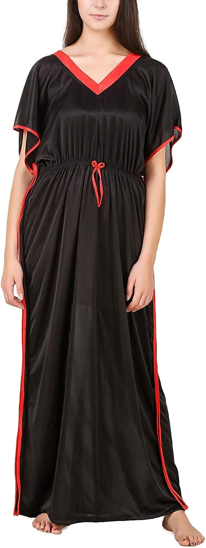 VintFlea Women's SatinKaftan Nighty/Night wear/Night Gown/Night Dress
