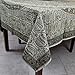 Block Print Tablecloth for Square Tables Cotton Vegetable Dye Floral 60 x 60 inches Square Green