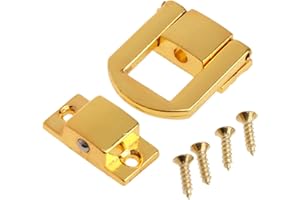 dophee Toggle Catch Lock 0.98"x0.79" Gold Retro Style Iron Hasp Wood Chest Lock Latch Clasp with Screws for Jewellery Box Suitcase Chest Decoration