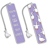 Funny Silly Goose Bookmarks Book Lover Gifts for Reading Women Cute Goose Bookmark Gifts for Girls Boys Metal Gag Bookmark Reading Accessories Valentines Day Gift for 18 Year Old Girl 1Pcs 2-Side