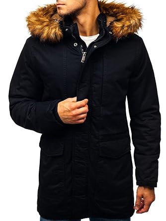 BOLF Herren Winterjacke Parkajacke Kapuzenjacke Wärmejacke Casual Style 4D4
