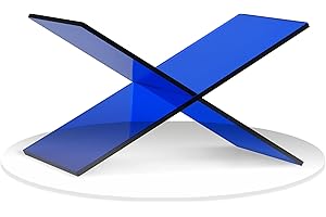 LIZ QNNALY Large Clear Acrylic Book Stand - Perfect for Displaying Open Books on Your Coffee Table - Ideal for Bibles, Cook Books, Guest Books, Magazines, Each with a Lucite Paperweight (Blue)