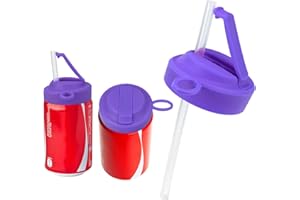 DATANSUN Silicone Soda Can Lids With Straw【Reusable】【BPA-Free】【Leak Proof】Can Covers For Canned Beverage, Beer, Juice, Seltzer，Purple