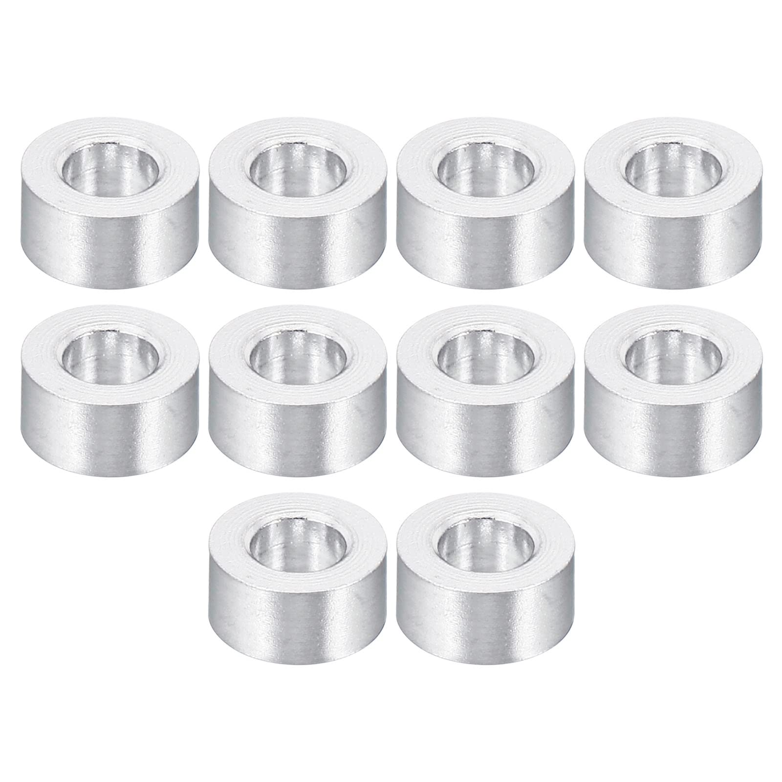 PATIKIL M4 Aluminum Spacer, 10 Pack 4.2mm ID x 8mm OD x 4mm L Metal Spacer Aluminum Round Plain Finish Spacer Screw Standoff for 3/16" or M4 Screw Bolts โ image 1