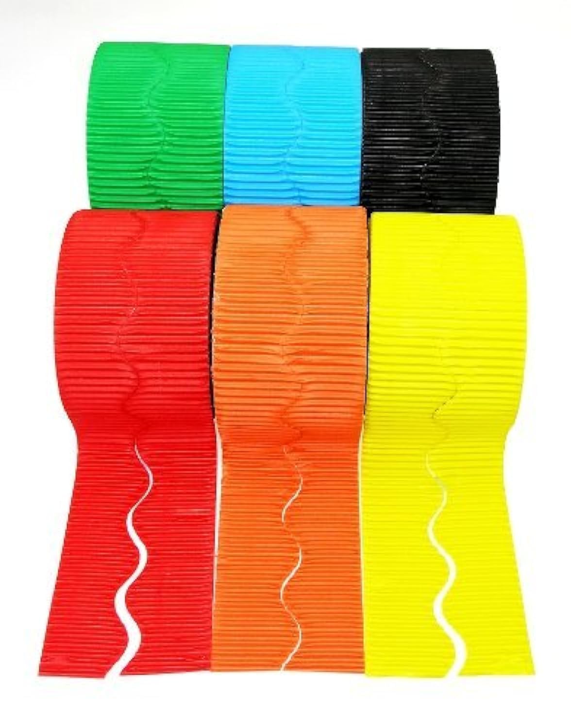Scola Corrugated Border Roll, 6 Assorted Colours Rolls, 57mm x 15m, School Supplies, Display Boards, Art and Crafts Projects, For Schools and Home Schooling
