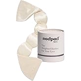 Nodpod Mineralized Silk Gentle Pressure Sleep Mask - Strap-Free, Light-Blocking Design for Sleep, Travel & Relaxation - Weighted Eye Pillow, Machine Washable (Pearl)