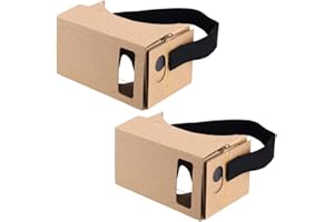 YINCAICHENG Google Cardboard,2 Pack VR Headsets,DIY 3D Glasses Cardboard Box with Clear Optical Lens and Comfortable Head Strap for All 4-6 Inch Smartphones