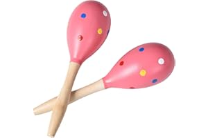 TDOCK Maracas for Adults Kids Babies, Wooden Maracas Shaker Musical Instrument, Pink