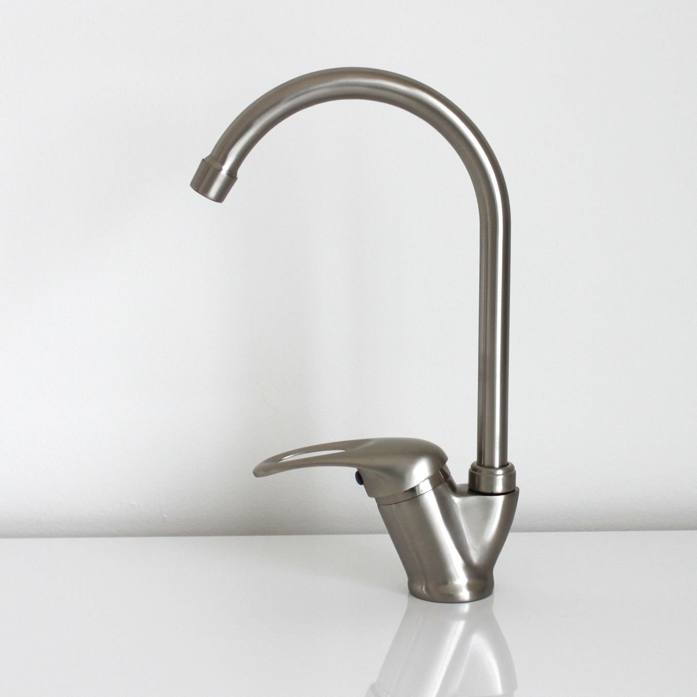 Brushed Steel Nickel Swivel Spout Kitchen Tap Modern Sink Monobloc