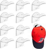 Vibbang 10 Pack Adhesive Hat Holder Wall Mount No Drilling Transparent