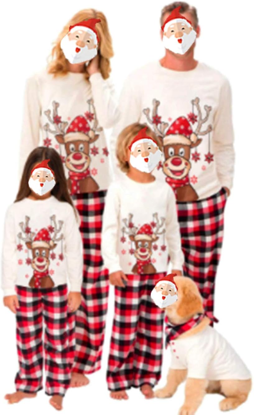 Family Christmas Pajama Matching Set Cotton Pjs for Baby Kids and