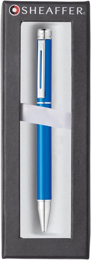 A. T. Cross Sheaffer 200 Ballpoint Pen, Matt Metallic Blue with Chrome Elements - Image 3