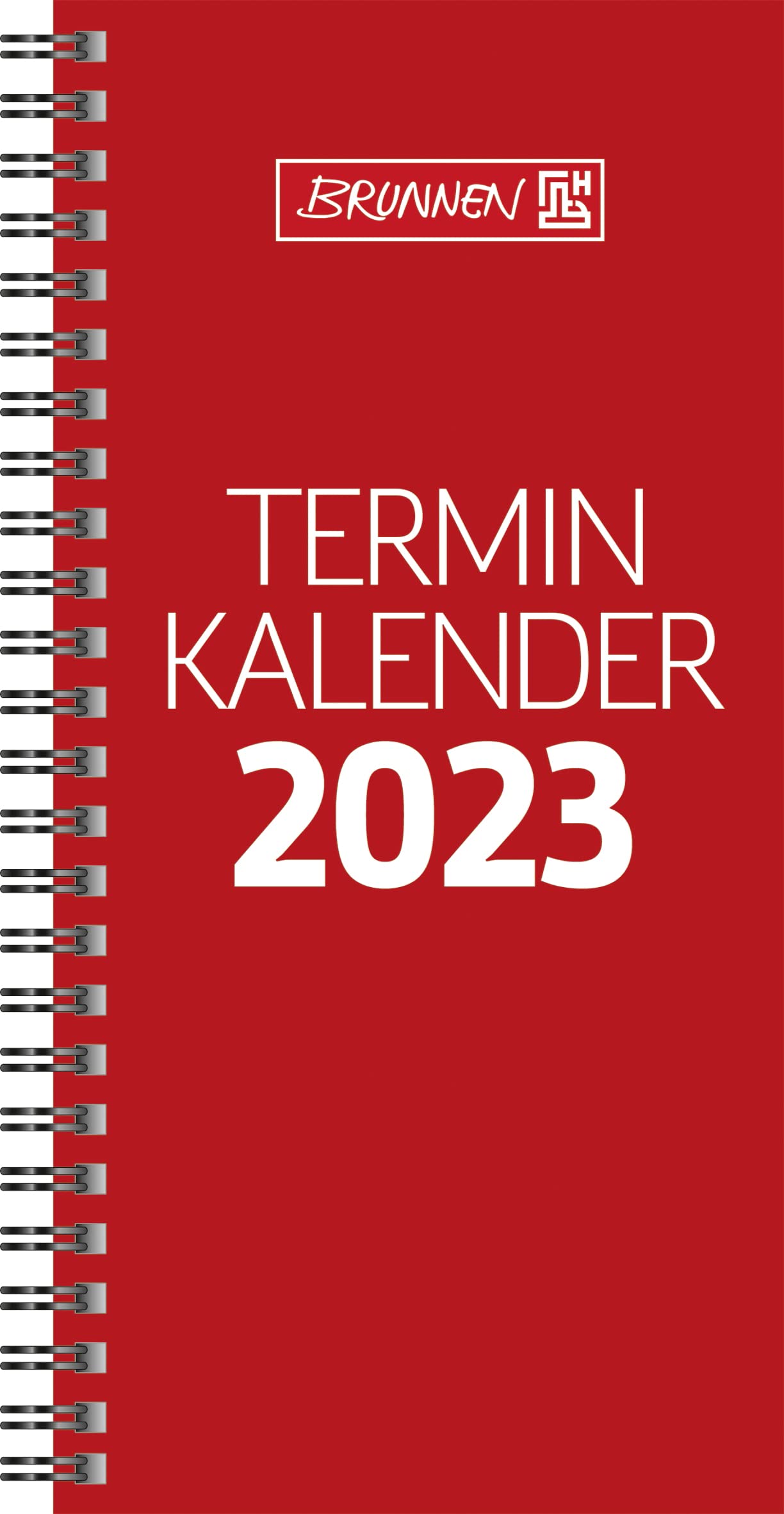 BRUNNEN Weekly calendar model 780 2023 sheet size 10 x 20.7 cm red