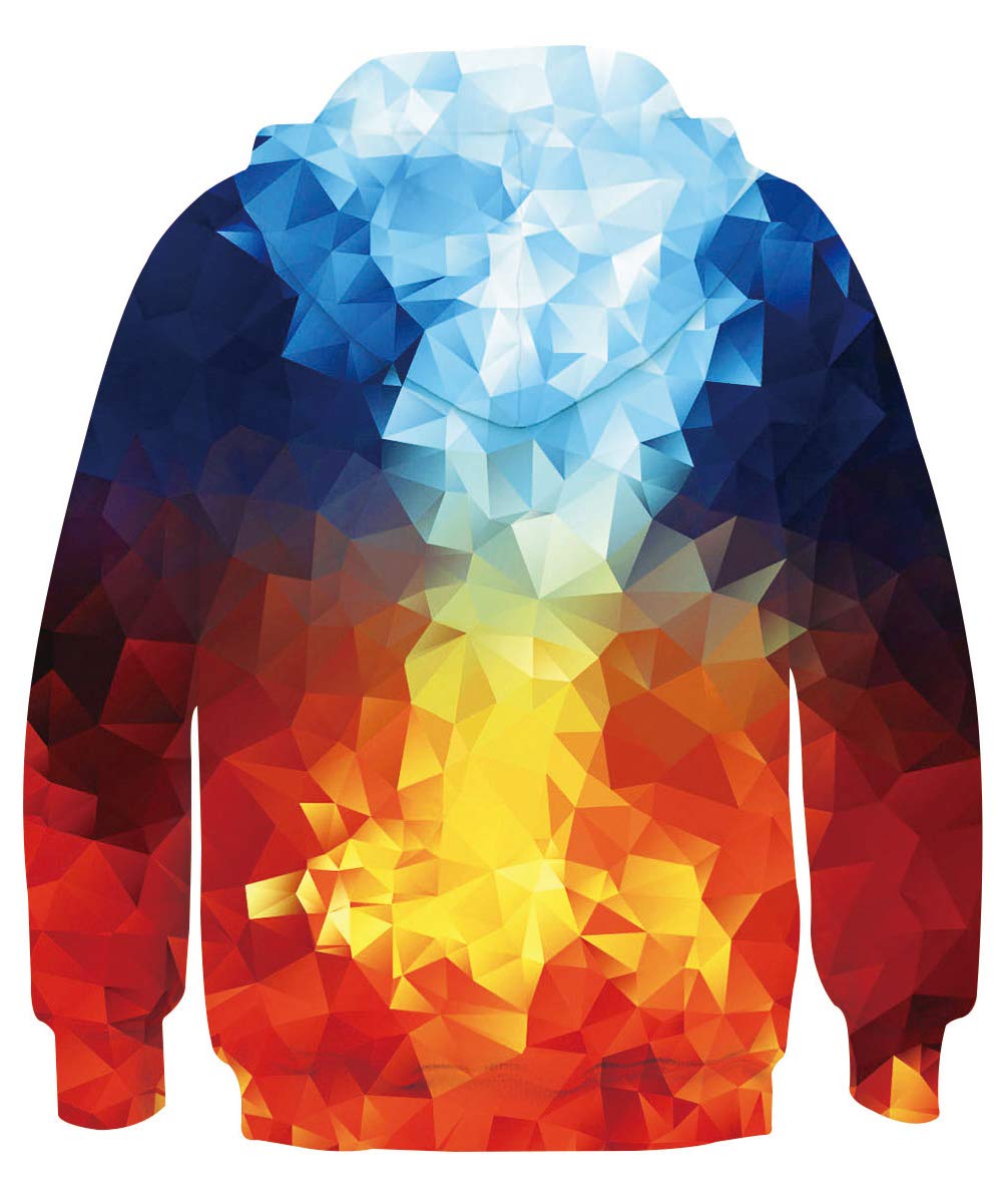 Unique Crisp Graphic Printing Hoodies Oversized Crew Hooded Sweatshirt 15 16 Year Olds Turquoise Navy Blue Geometry Color Block Ugly Hipster Unusual Baggy Sportwear for Young Girls Boys