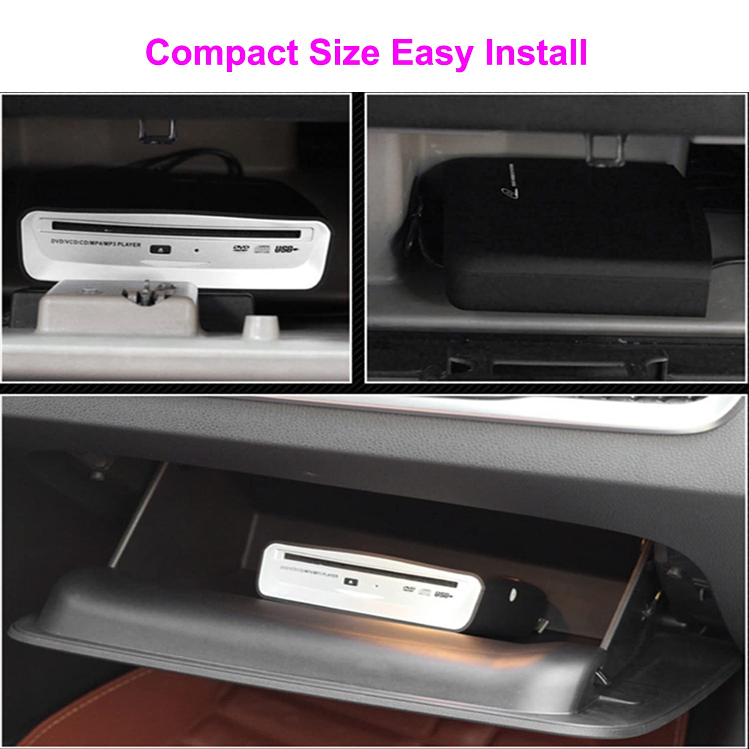 External Car Universal CD Player Machine, Vehicle External USB CD Player for Car Android Navigation-Plug and Play(Android Version 4.4 and Above)