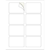 LotFancy Printable Name Tag Stickers, 2 1/3" x 3 3/8", Pack of 160, 20 Sheets, Matte White, Name Tag Labels for Inkjet/Laser Printer