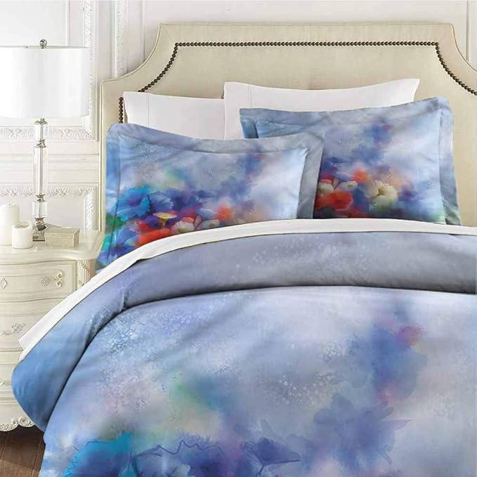 Flower California King Size Sheet Set3 Piece Set,Bedding