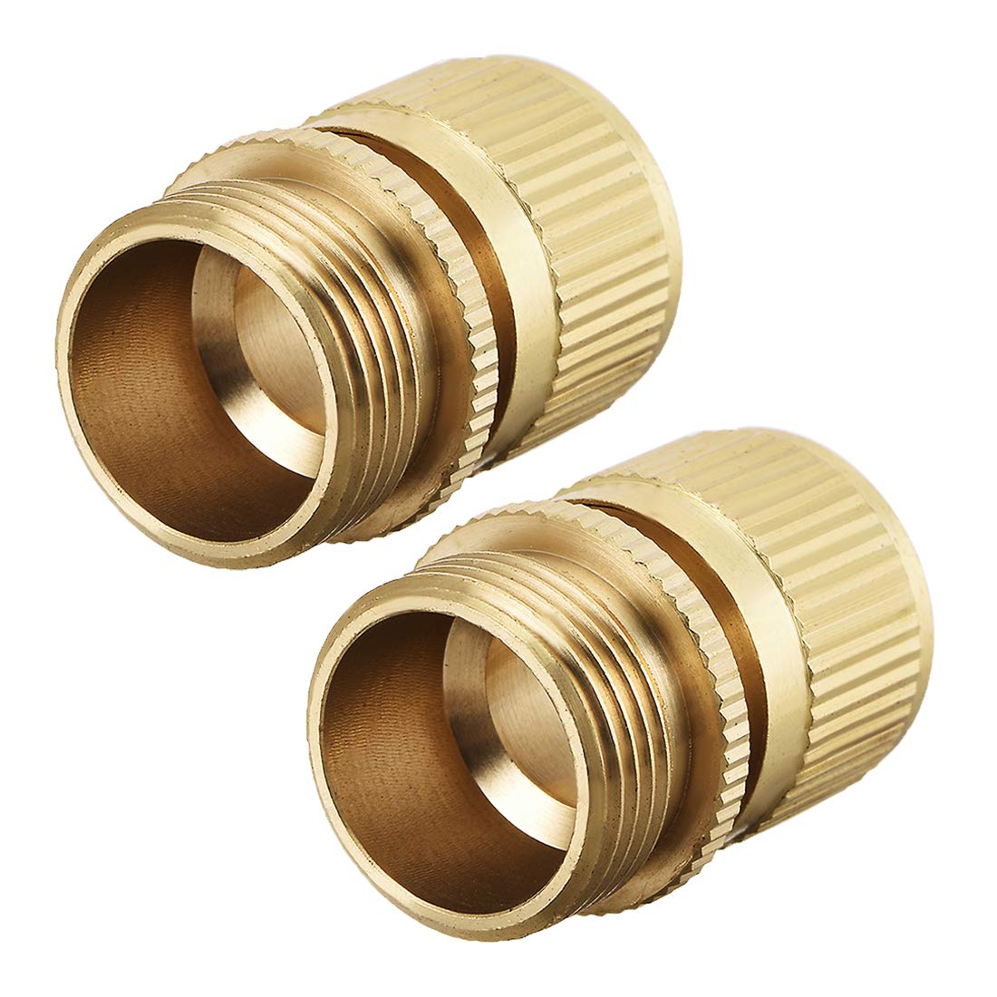 sourcing map 3/4" G Male Brass Quick Connectors Adapters Garden Hose Fittings 2pcs