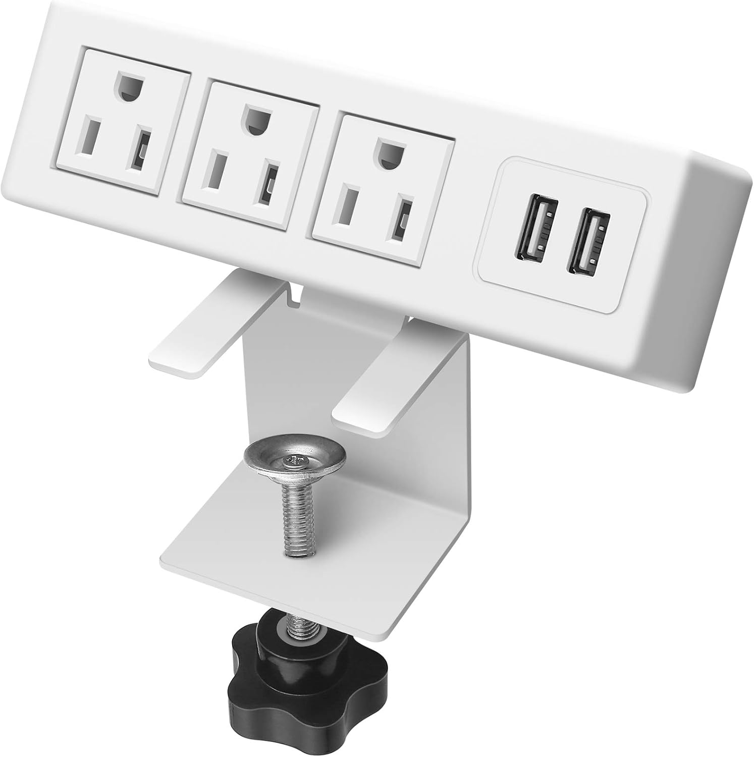 Desktop Power Strip,3 AC Outlets & 2 USB Ports,Removable