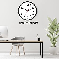 AKCISOT Wall Clock 10 Inch Silent Non-Ticking