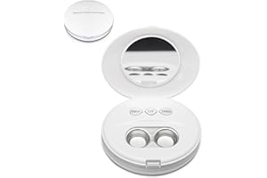 AMTAST Ultrasonic Contact Lens Cleaner Rechargeable Eye Contact Cleaner with Vanity Mirror Compact Contact Lens Cleaner with Two Cleaning Modes Fits Hard, Soft, Multicolor Contact Lens