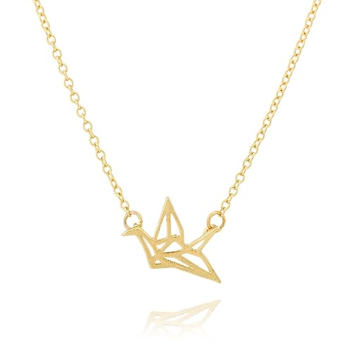 Selia Origami Kranich Halskette Schwan Kette Glück