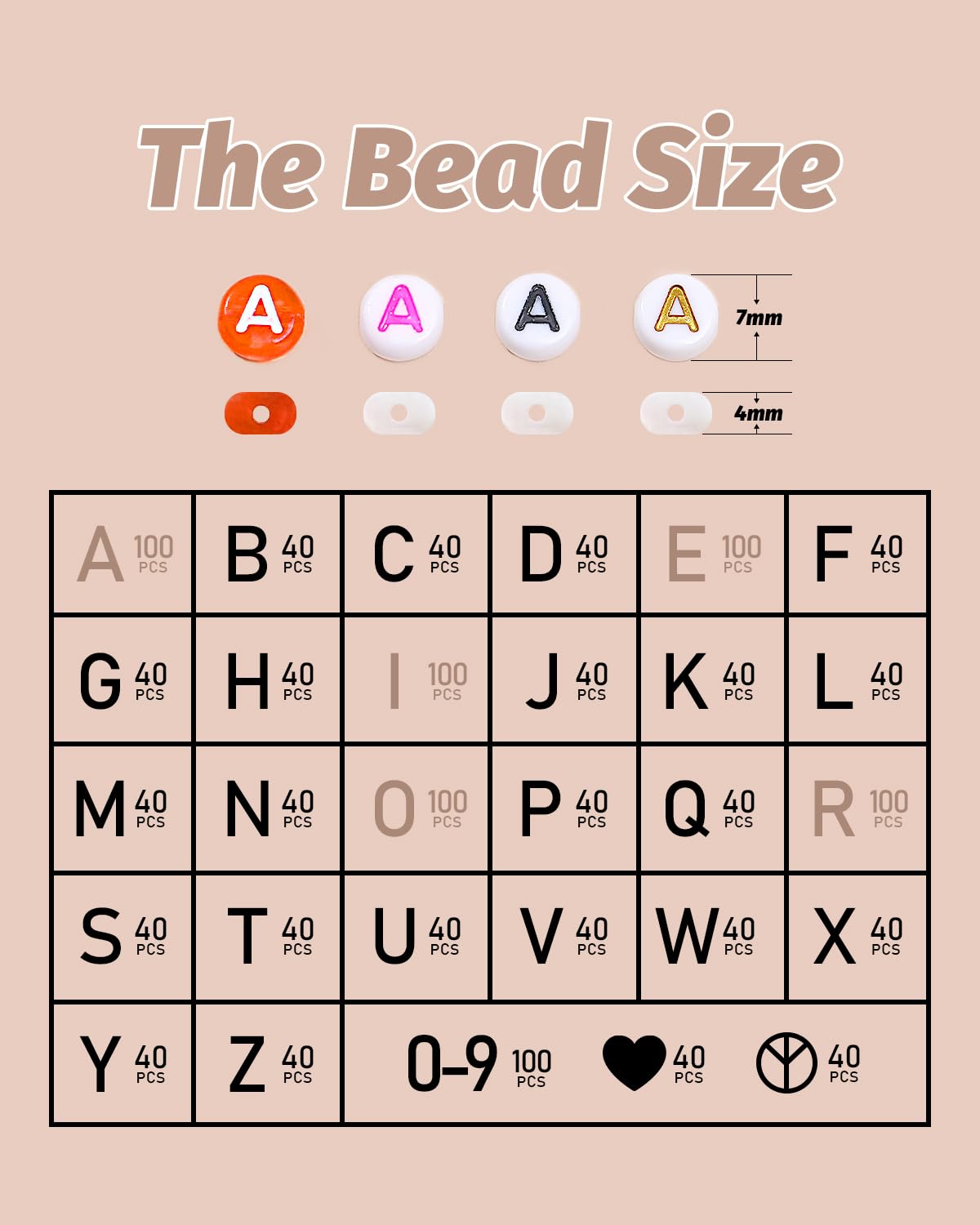 DoDoBeads 1650 Pcs Letter Beads Kit with Extra Vowels and Numbers, Alphabet Beads for Bracelets Making, Perfect for Friendship Bracelets